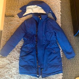Burberry children navy blue parka jacket coat